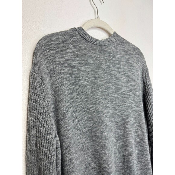 Sonoma Large Longline Cardigan Sweater Gray Open Front Ribbed Knit Long Sleeve - Picture 7 of 11